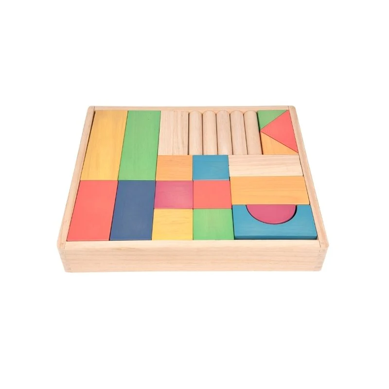 54 blocs géants en bois arc-en-ciel