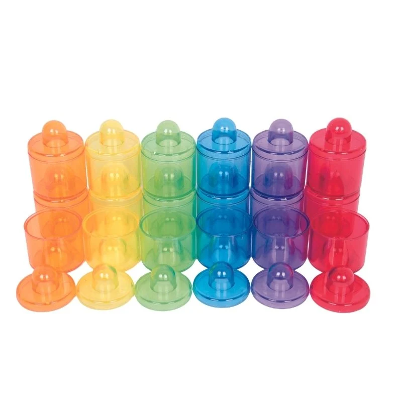 18 pots colorés translucides