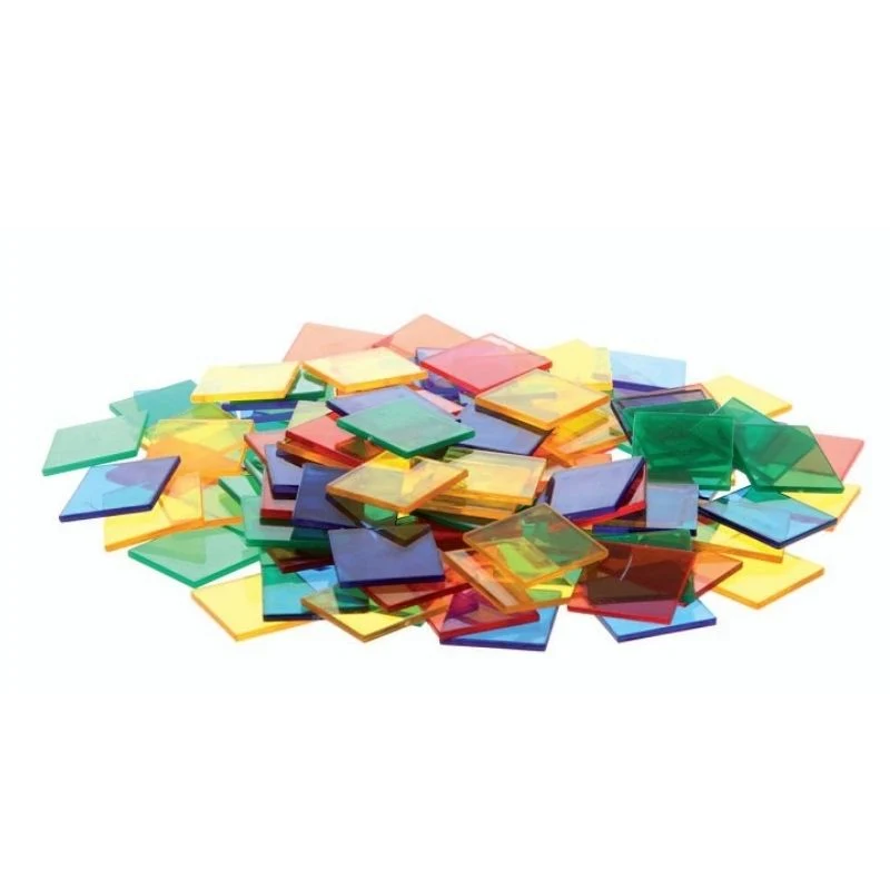 Carrés colorés translucides