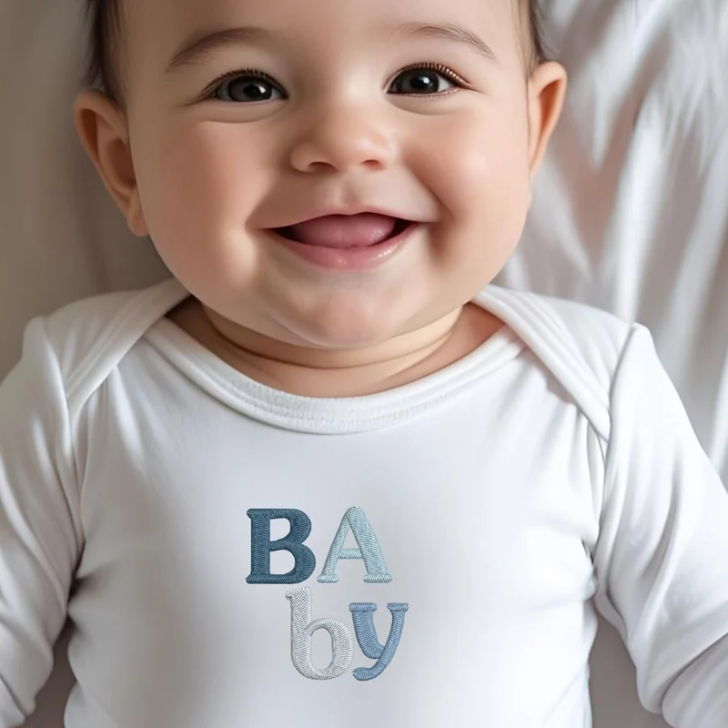 Bodie bébé brodé Nuances océan