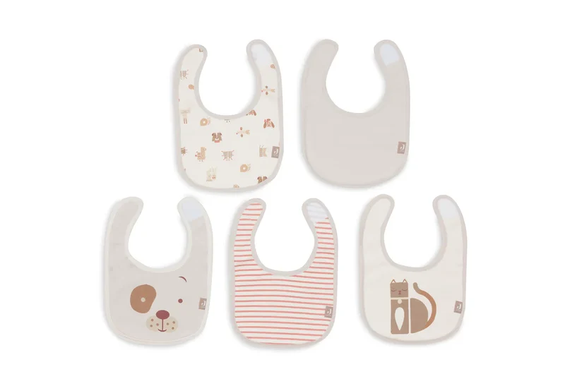 Bavoir Jersey imperméable - Animal Friends - 5 Unités