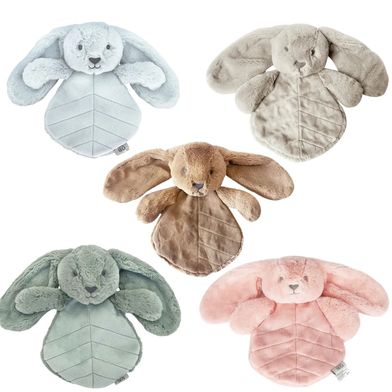 Doudou plat lapin 30 cm – Bleu ciel