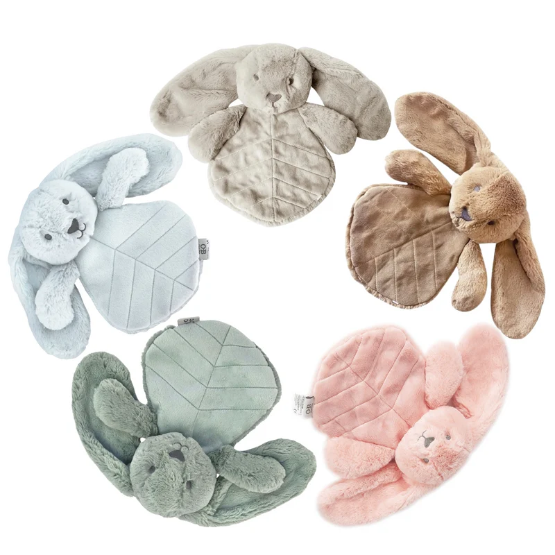 Doudou plat lapin 30 cm – Bleu ciel