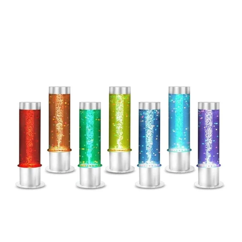 Colonne à bulles et boules flottantes