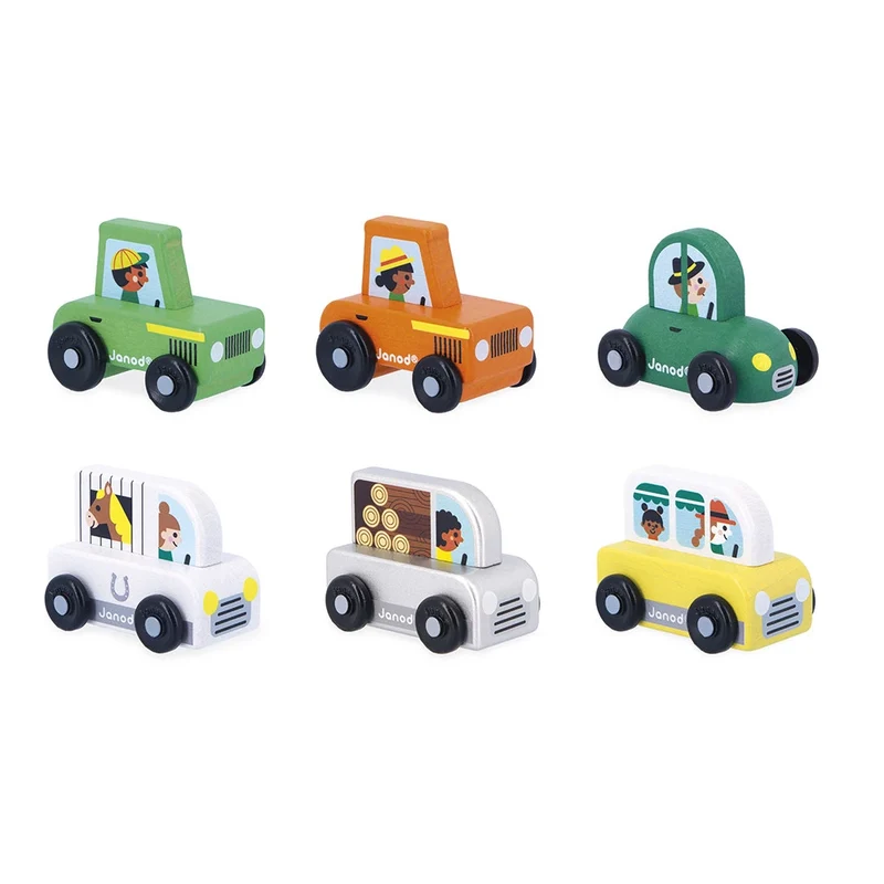 Tracteur orange en bois Campagne - Cross Roads