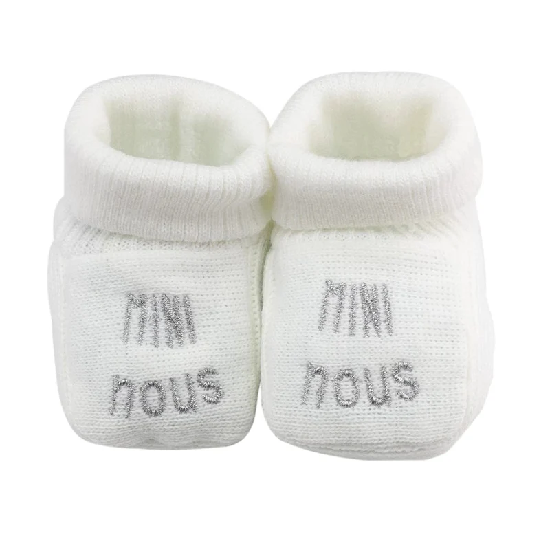 Chaussons bébé - Mini nous blanc