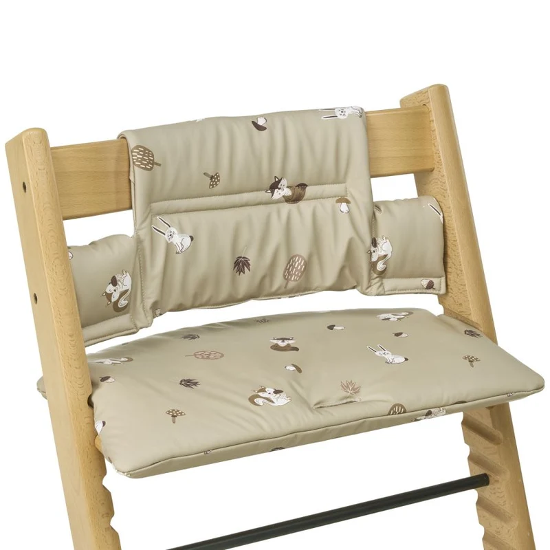 Coussin chaise haute- animaux forêt