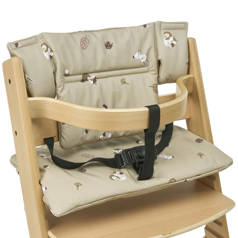 Coussin chaise haute- animaux forêt