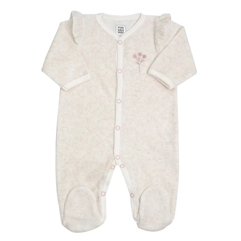 Kit naissance 6 pièces fille - Motif floral - 1 mois