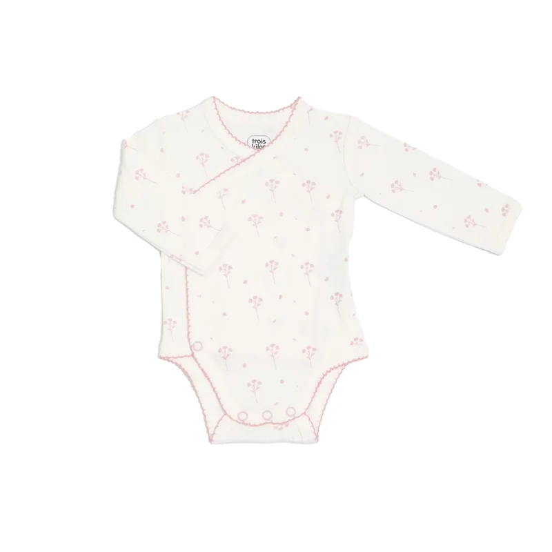 Kit naissance 6 pièces fille - Motif floral - 1 mois