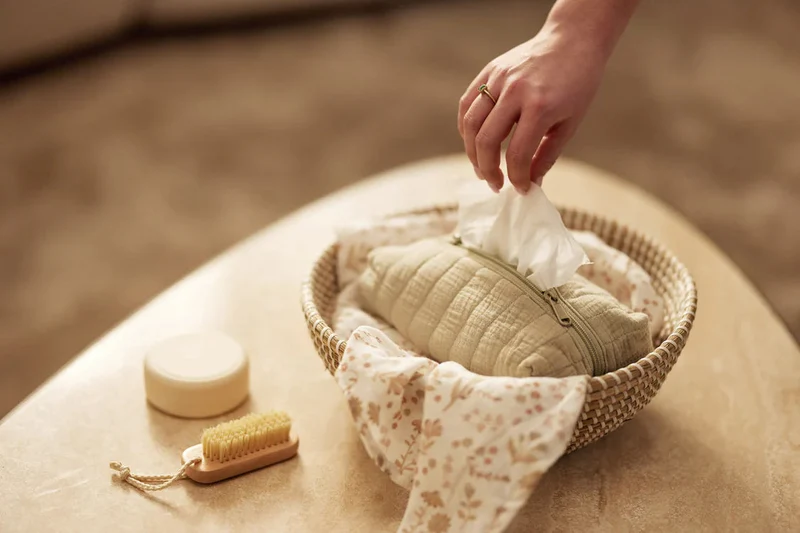 Housse pour lingettes - Olive