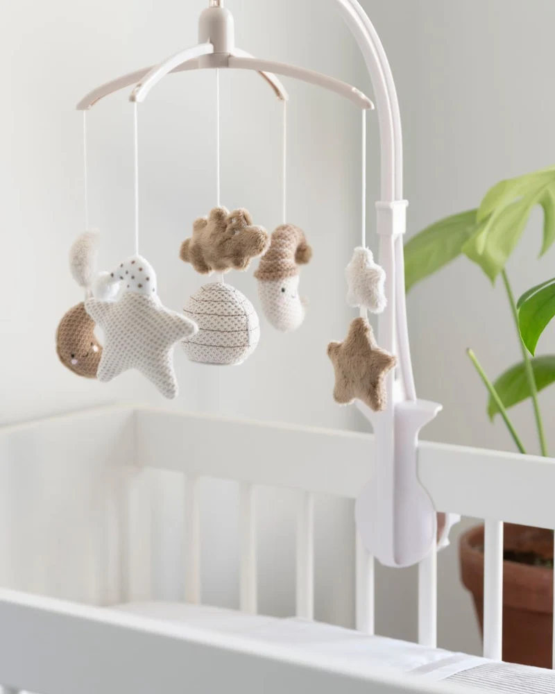 Mobile bébé musical Heaven taupe lin chaud