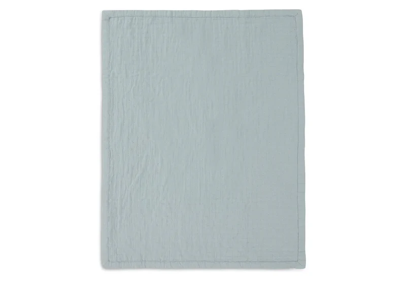 Couverture Berceau Gaze De Coton 75x100cm Jacquard - Sea Green - GOTS