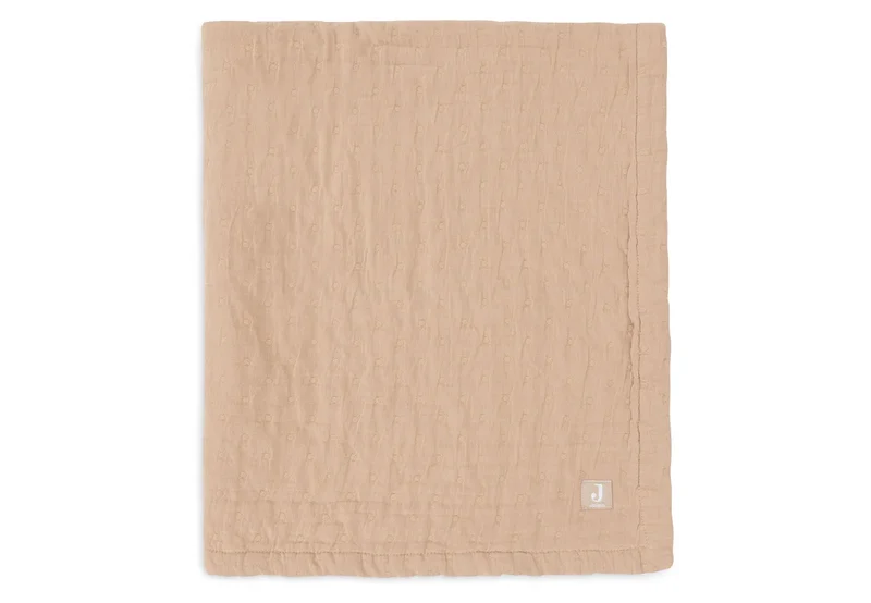 Couverture Berceau Gaze De Coton 75x100cm Jacquard - Biscuit - GOTS