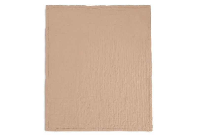 Couverture Berceau Gaze De Coton 75x100cm Jacquard - Biscuit - GOTS