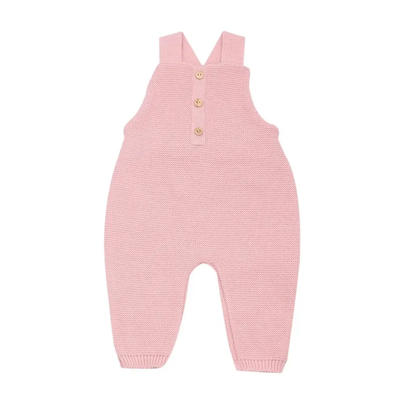 Salopette bébé en maille Vieux rose