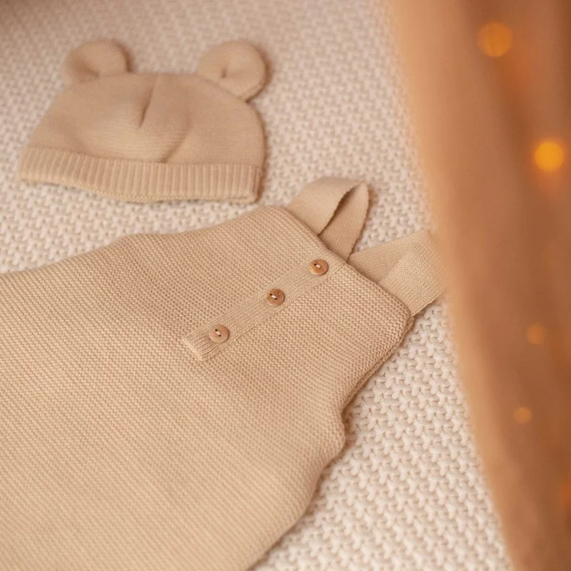 Salopette bébé en maille Caramel