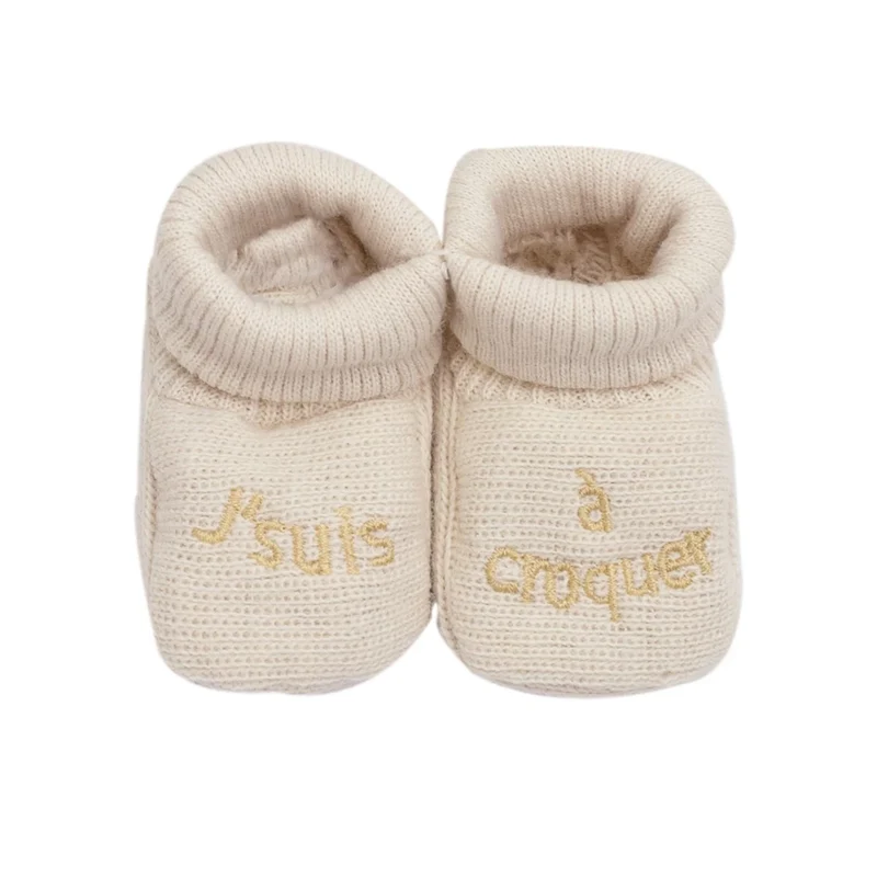 Chaussons bébé - Jsuis à croquer sable