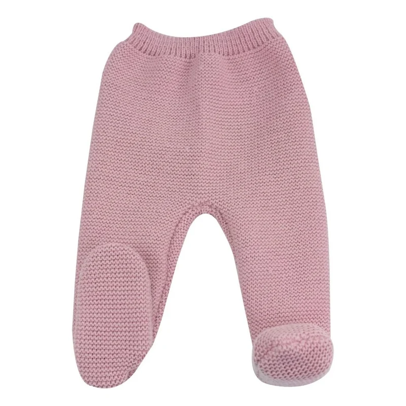 Pantalon naissance en maille rose