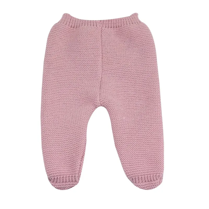 Pantalon naissance en maille rose