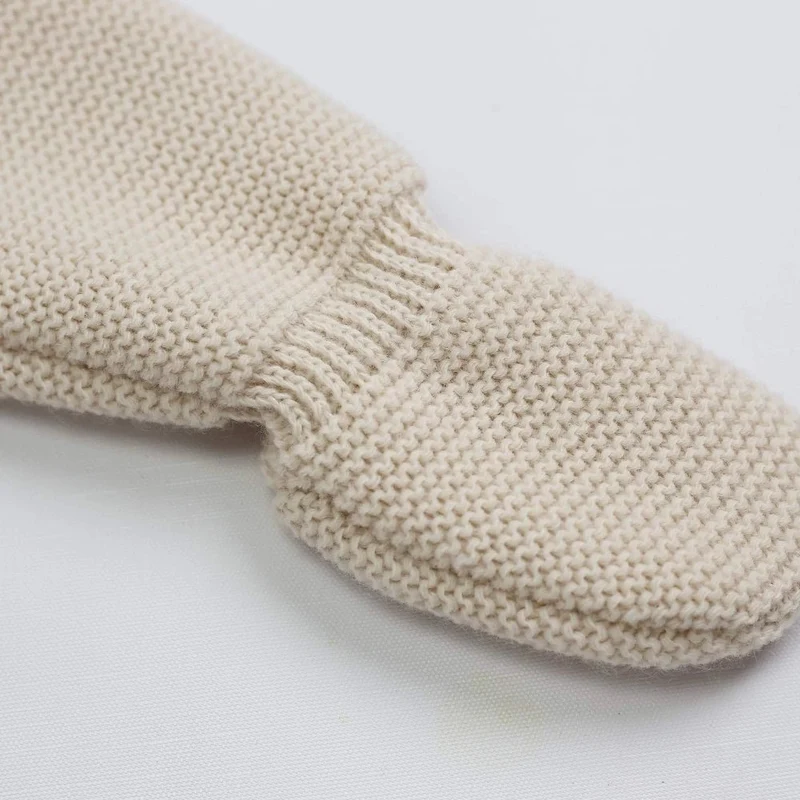 Pantalon naissance en maille beige