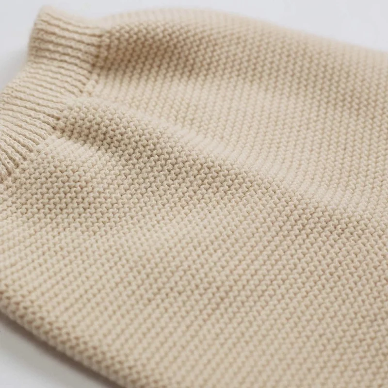 Pantalon naissance en maille beige