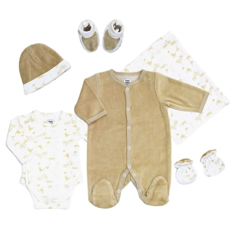 Kit naissance 6 pièces caramel 1 mois