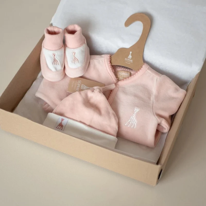Coffret naissance Sophie la Girafe - Rose Poudrée