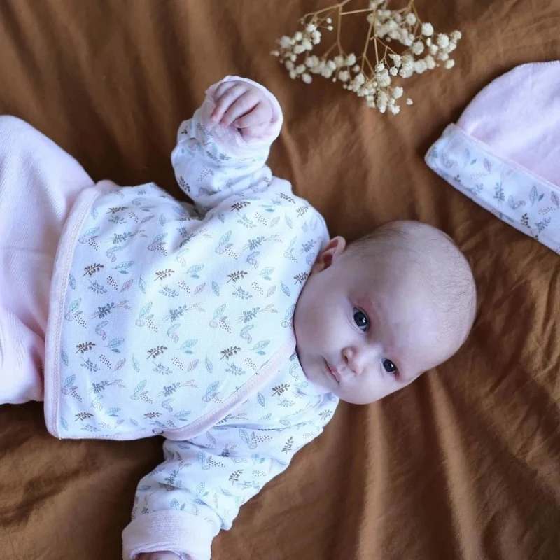 Ensemble naissance fille 4pcs - Rose des bois