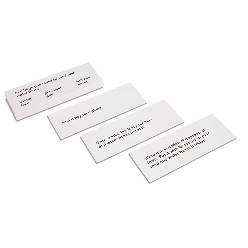 Cartes d'exercices n°1 des formes de la terre et des mers (anglais) - Nienhuis AMI