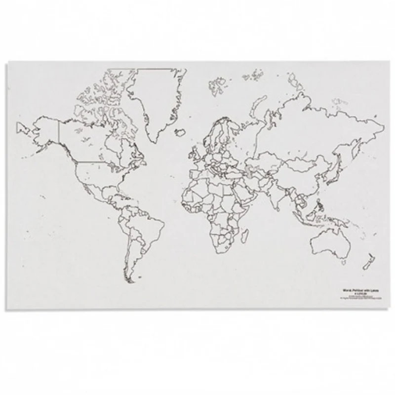 Carte politique du monde avec lacs x 50 - Nienhuis AMI