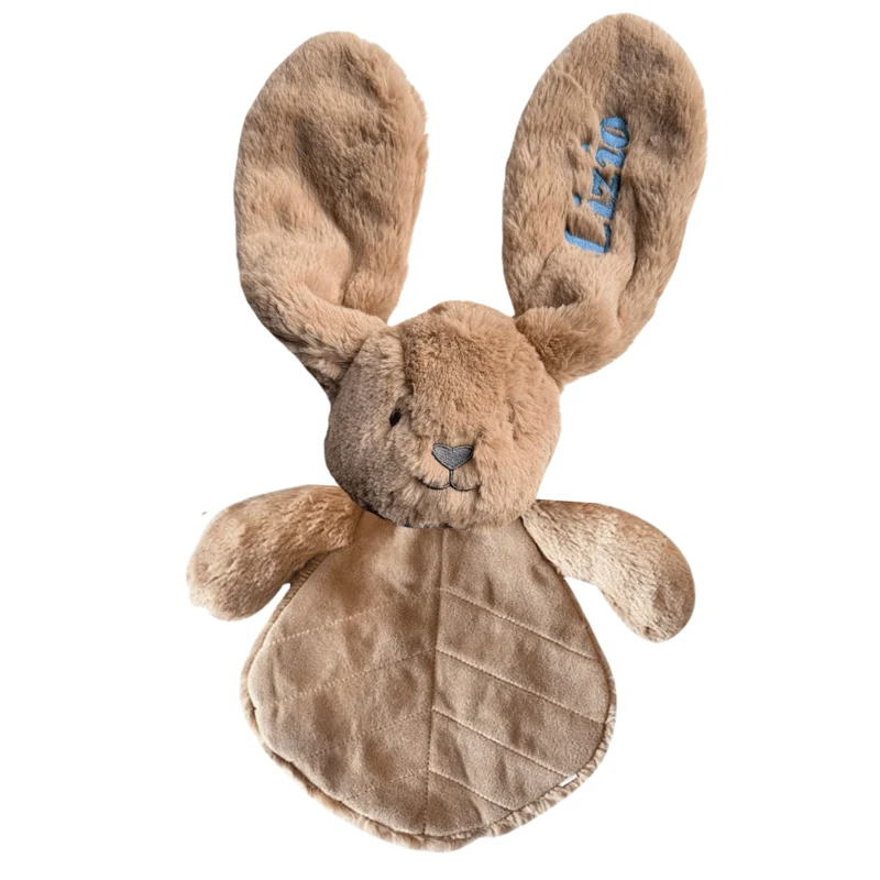 Doudou plat lapin 30 cm – Caramel