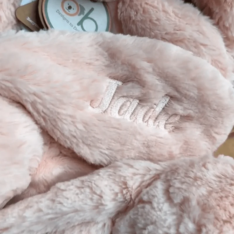 Doudou plat lapin 30 cm – Rose