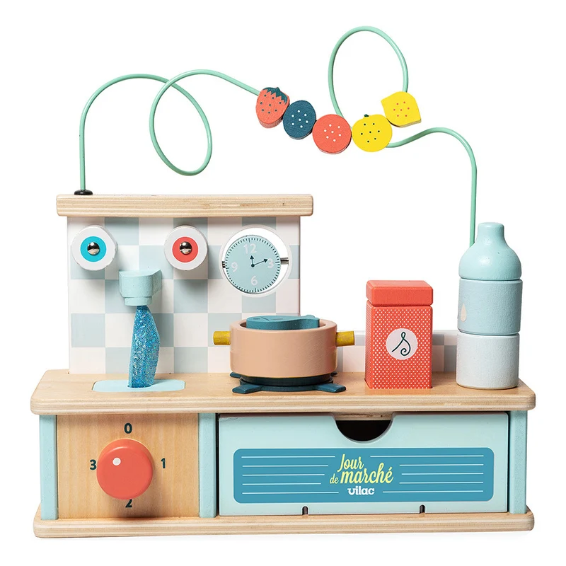 Jeu d’éveil en bois, Cuisine multi-activités