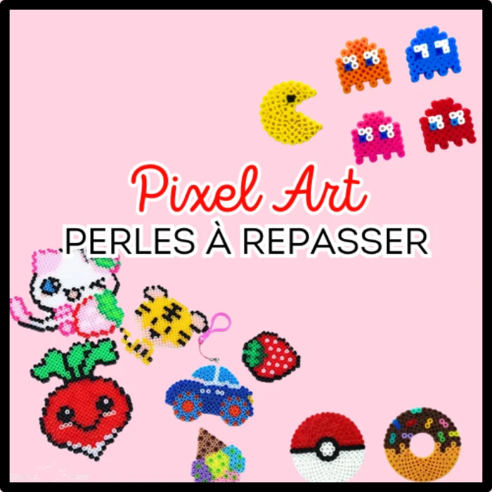 Atelier créatif - Mes créas pixel art en perles à repasser - Activité enfant Paris 9 - Spécial jour de grève