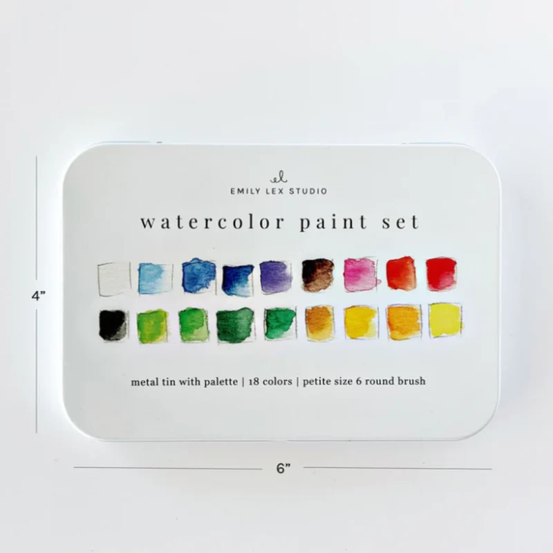 Lot de 18 couleurs de peinture aquarelle avec pinceau