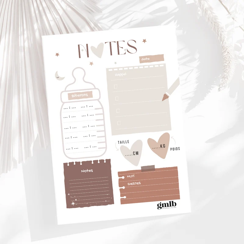 Bloc notes beige et marron