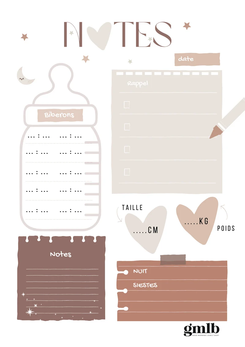 Bloc notes beige et marron