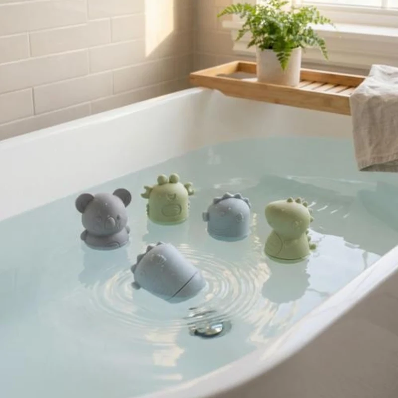 Jouet de bain 4 animaux Couleur bleu et vert