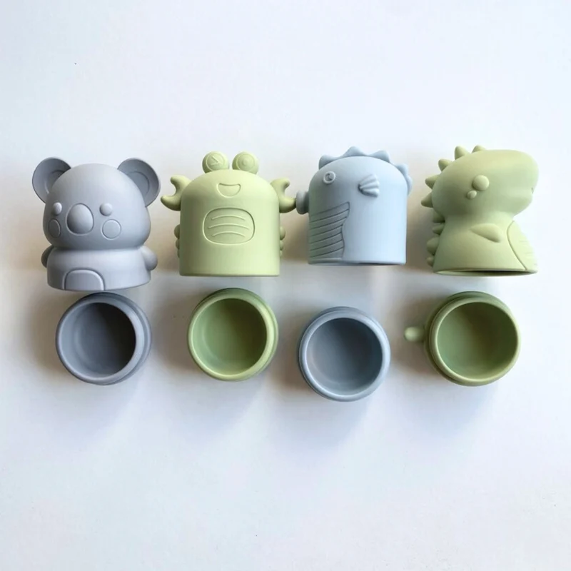 Jouet de bain 4 animaux Couleur bleu et vert