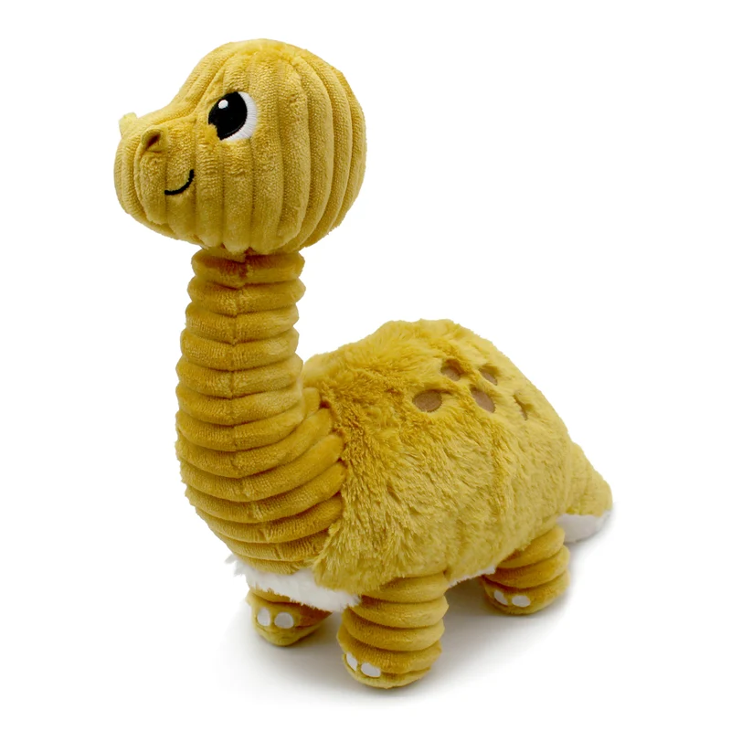 Peluche Marcus le diplodocus maman et son bébé jaune moutarde - Les Ptipotos