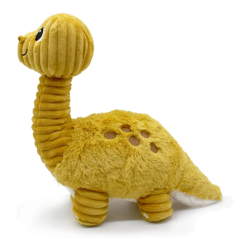 Peluche Marcus le diplodocus maman et son bébé jaune moutarde - Les Ptipotos