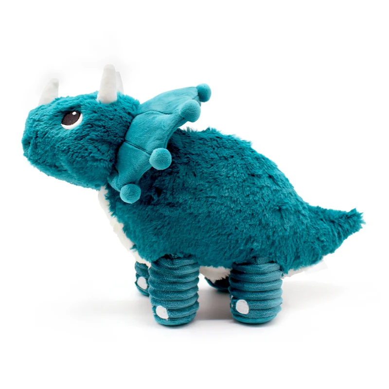 Peluche Penelops le tricératops maman et son bébé bleu paon - Les Ptipotos