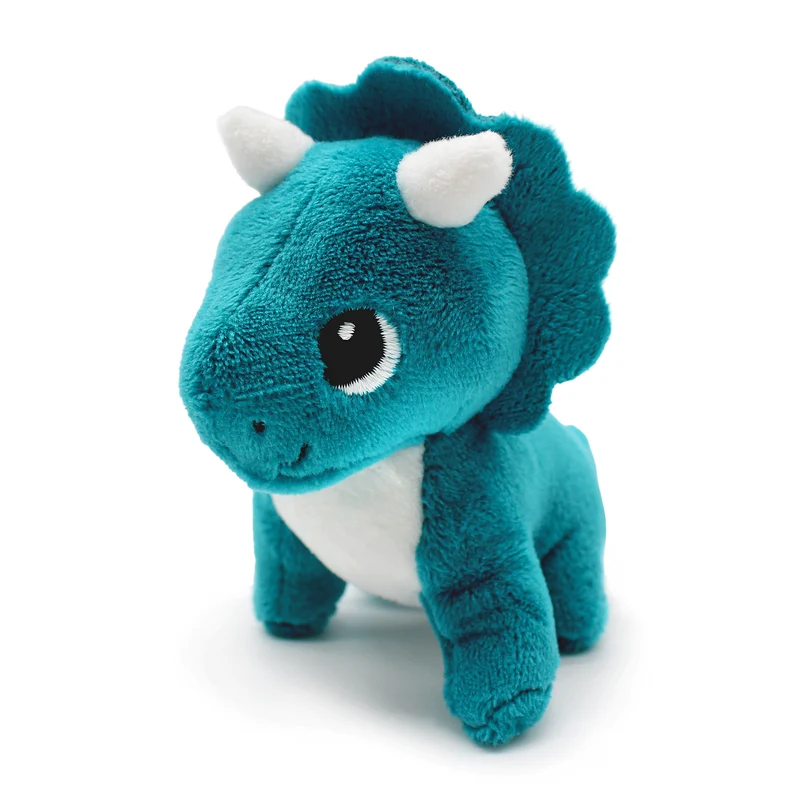 Peluche Penelops le tricératops maman et son bébé bleu paon - Les Ptipotos