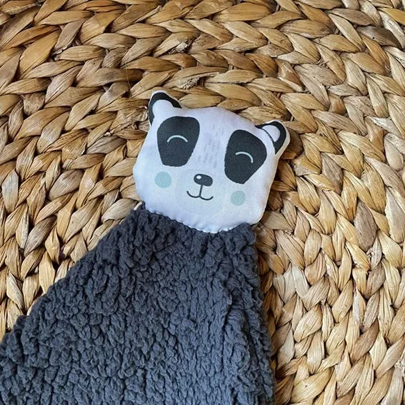 Doudou Panda teddy gris anthracite