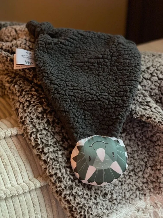 Doudou Dinosaure teddy gris anthracite