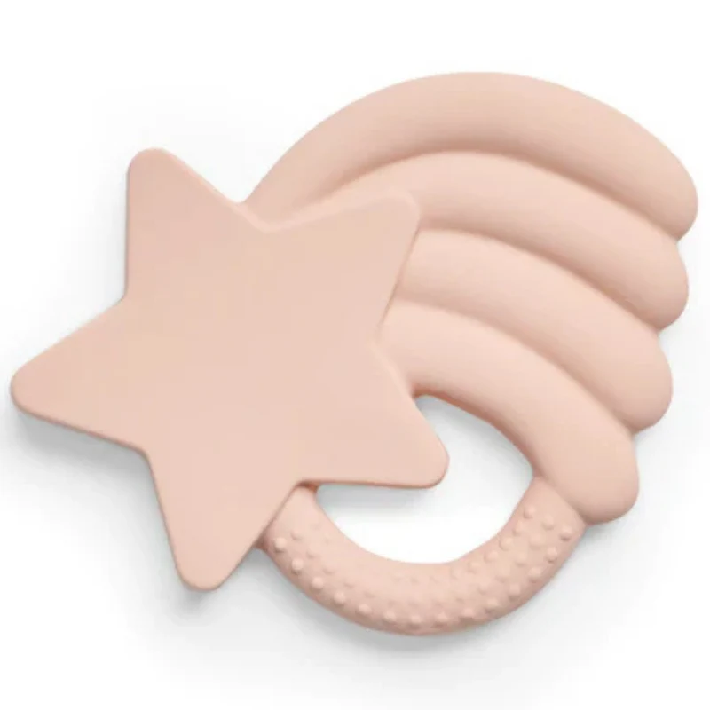 Anneau de dentition en caoutchouc Etoile filante - Pale Pink