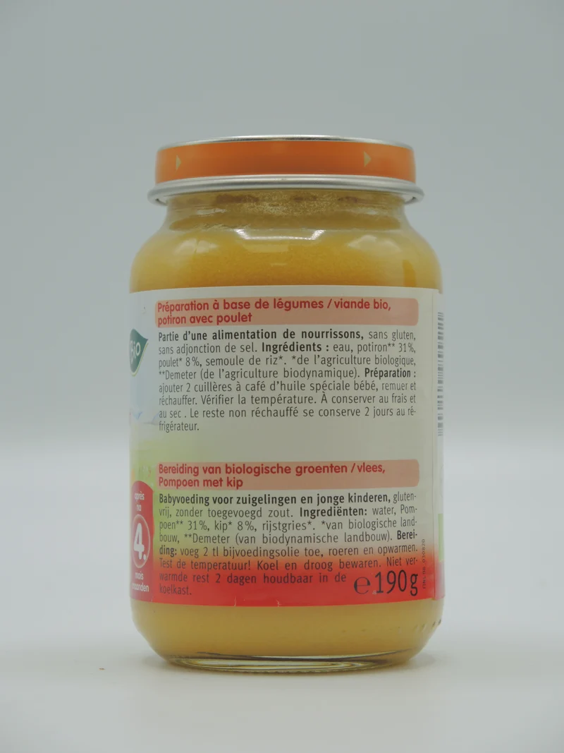 Potiron & poulet, 190g, Holle
