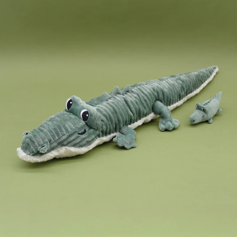 Peluche crocodile Croketou maman et son bébé vert - Les Ptipotos