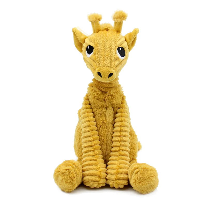 Peluche girafe Loncou maman et son bébé jaune moutarde - Les Ptipotos